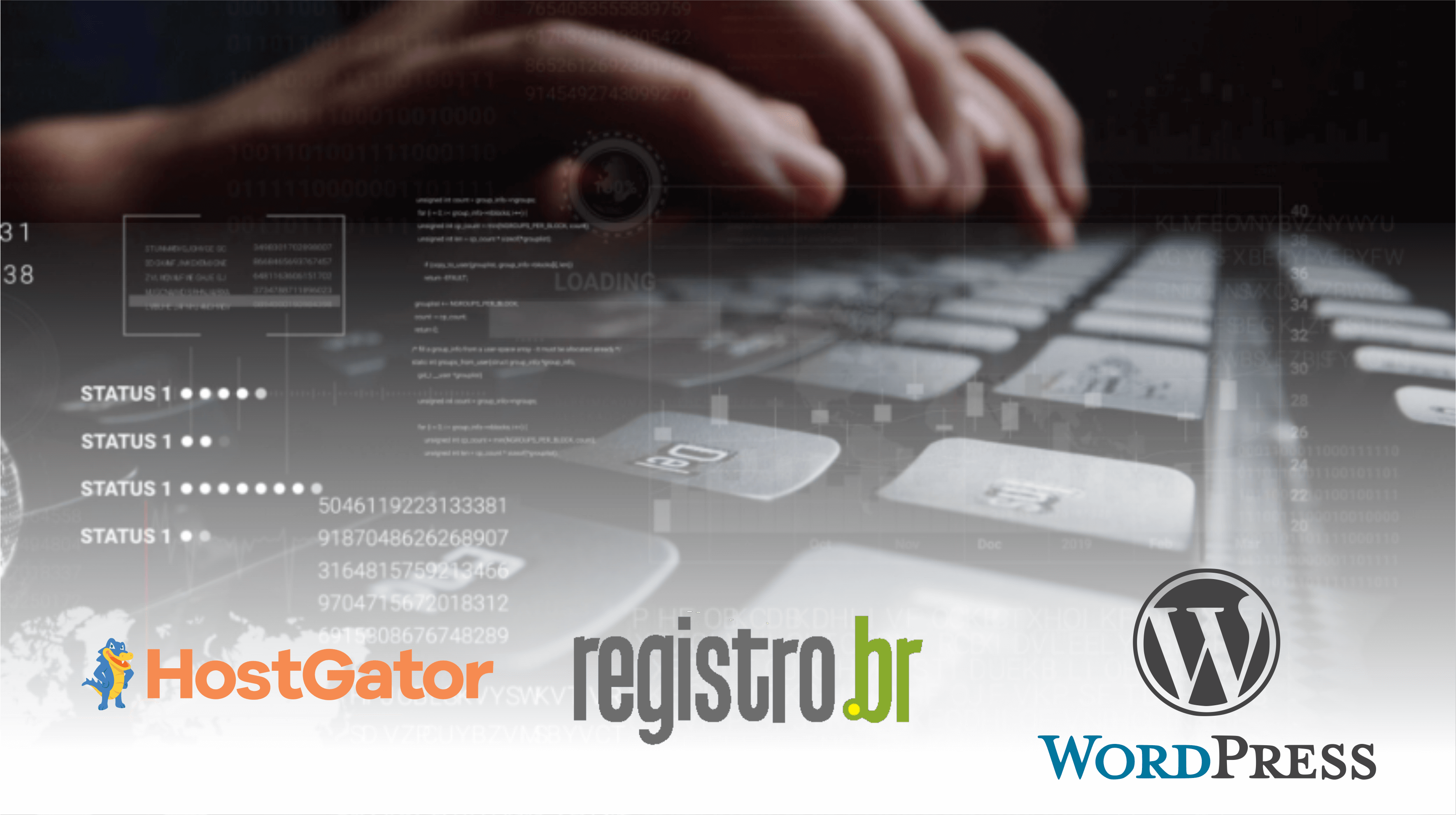 Imagem de mãos digitando um teclado de computador comprando domínio e hospedagem