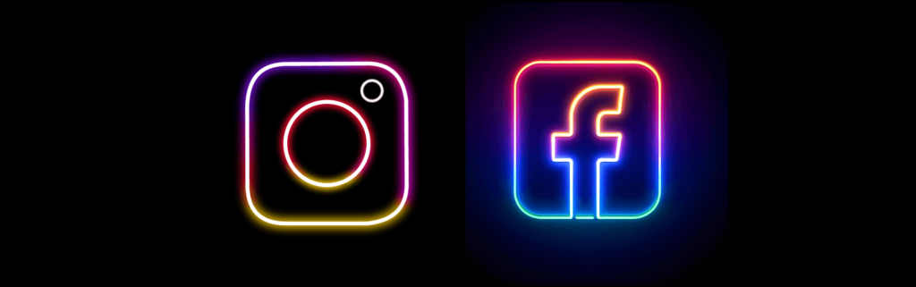 Logotipo do Instagram e do facebook